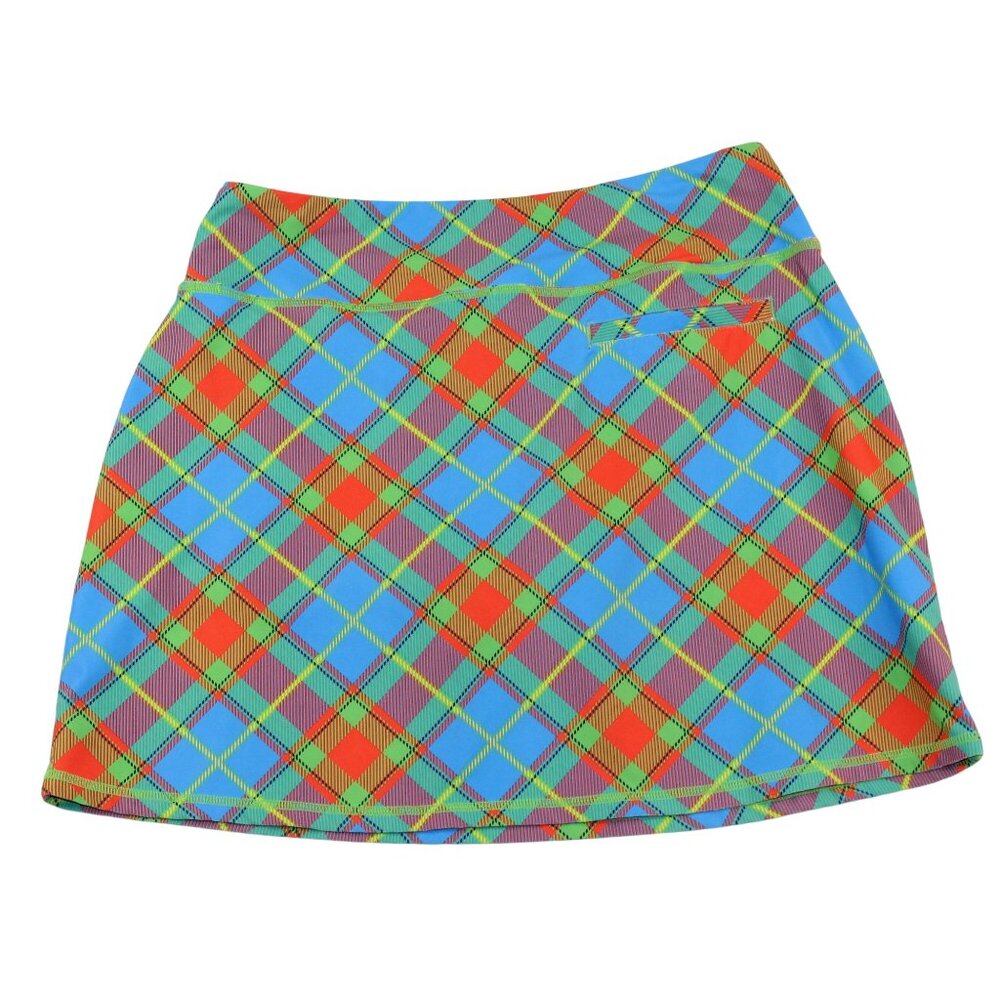 Loudmouth Womens Sz Medium Golf Skort Multicolored Plaid Check Pattern Athletic - Picture 2 of 8